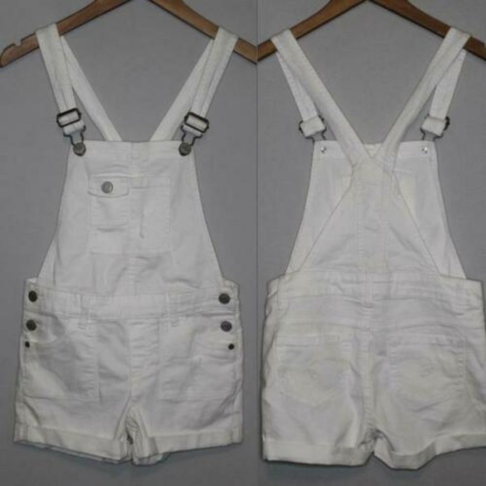JUSTICE Overall Denim Shortalls Distressed H10316 - Picture 9 of 10